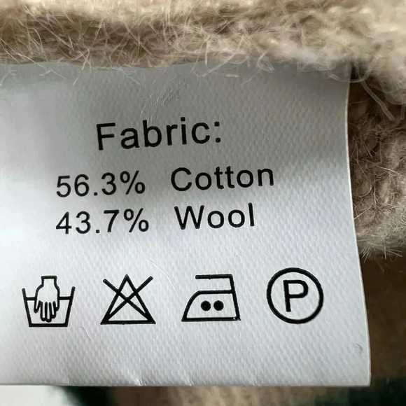 YESNO Wool Blend Womens L Sweater Graphic Oversized Pullover Casual Loose Long S - Picture 12 of 14